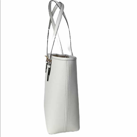 Michael Kors Carryall Tote Leather Optic White - Picture 4 of 9